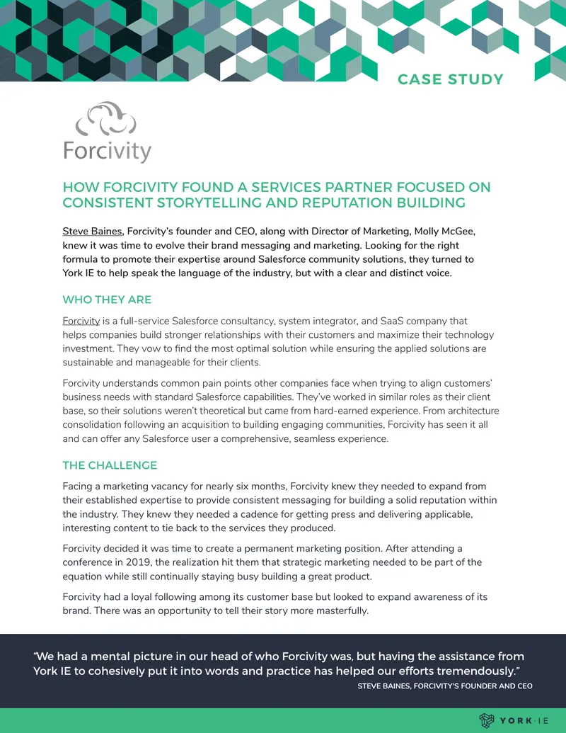 Forcivity's Partnership with York IE Case Study