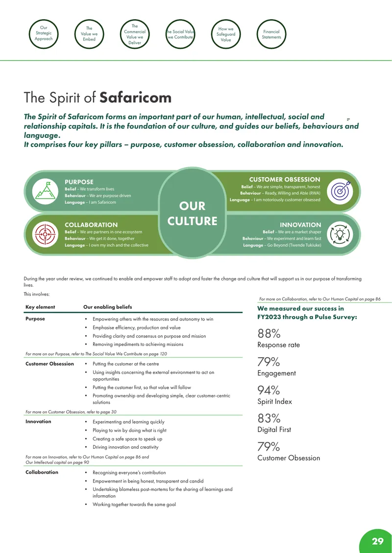 The Spirit of Safaricom Cultural Framework