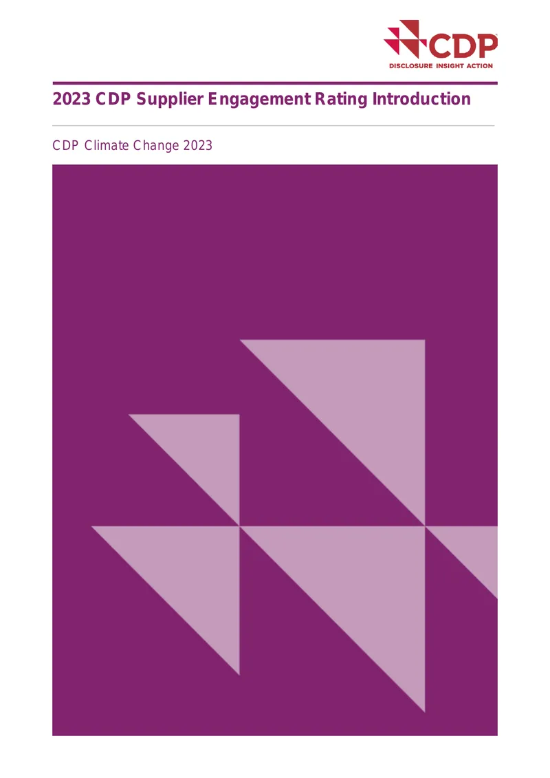 CDP Supplier Engagement Rating Methodology 2023
