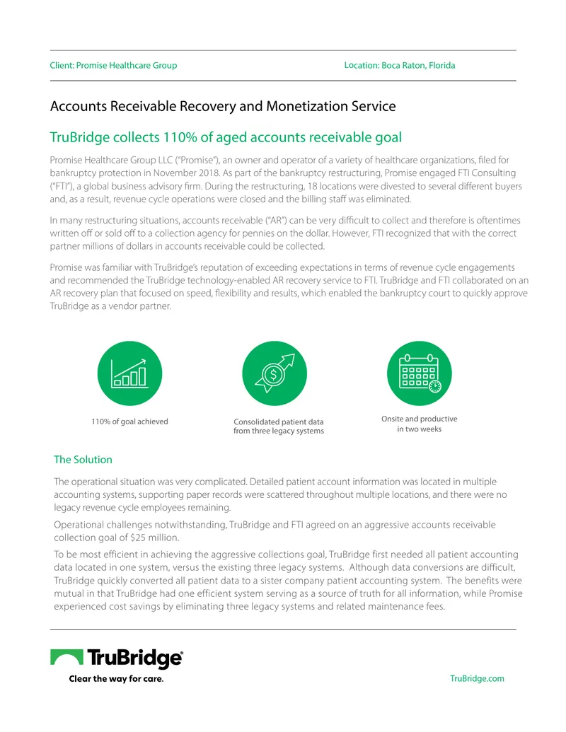 Accounts Receivable Recovery Service Case Study