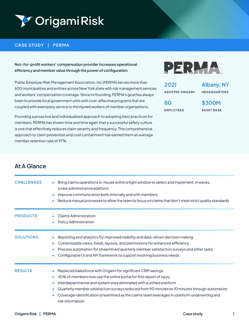 PERMA Claims System Implementation Case Study
