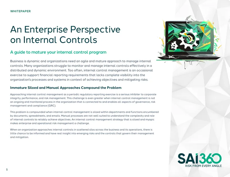 Enterprise Perspective on Internal Controls