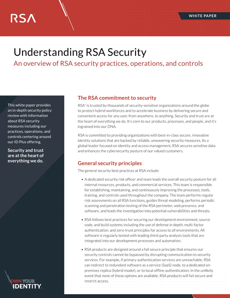 Understanding RSA Security Practices and Controls