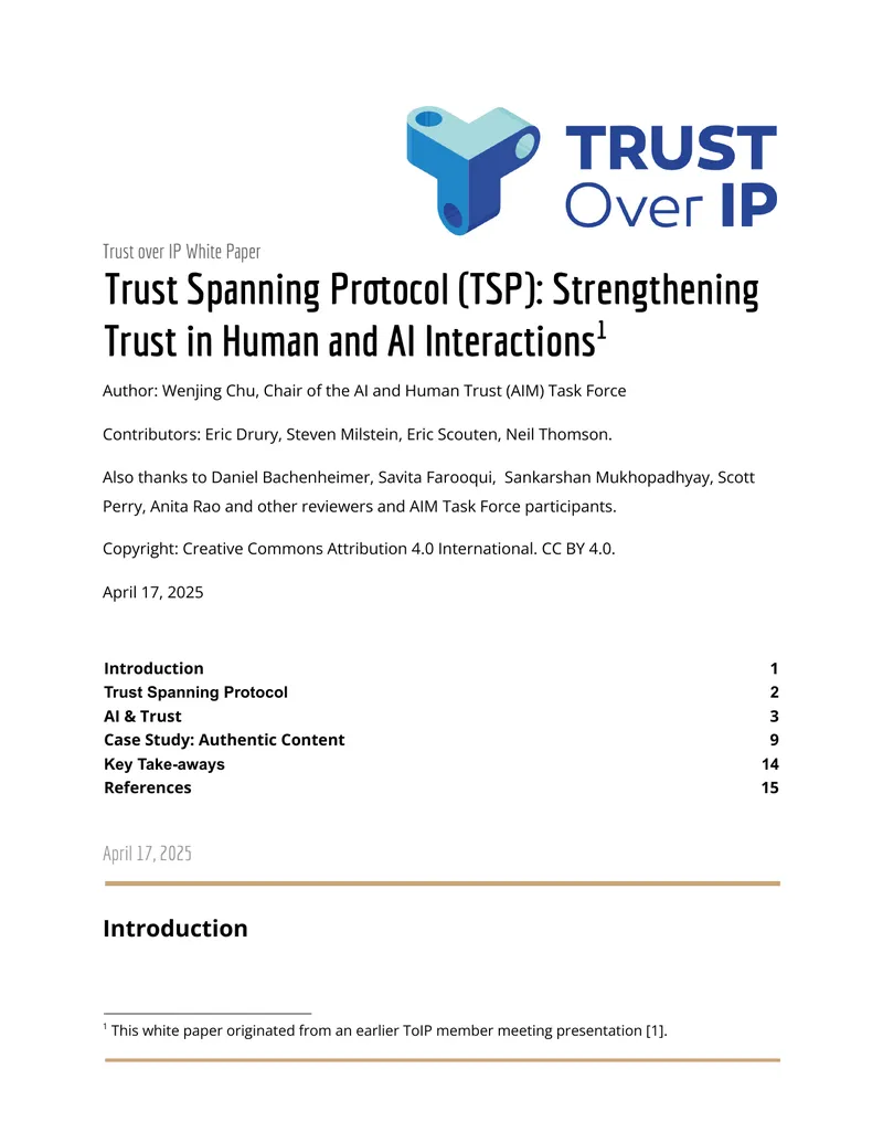 Trust Spanning Protocol for AI Interactions