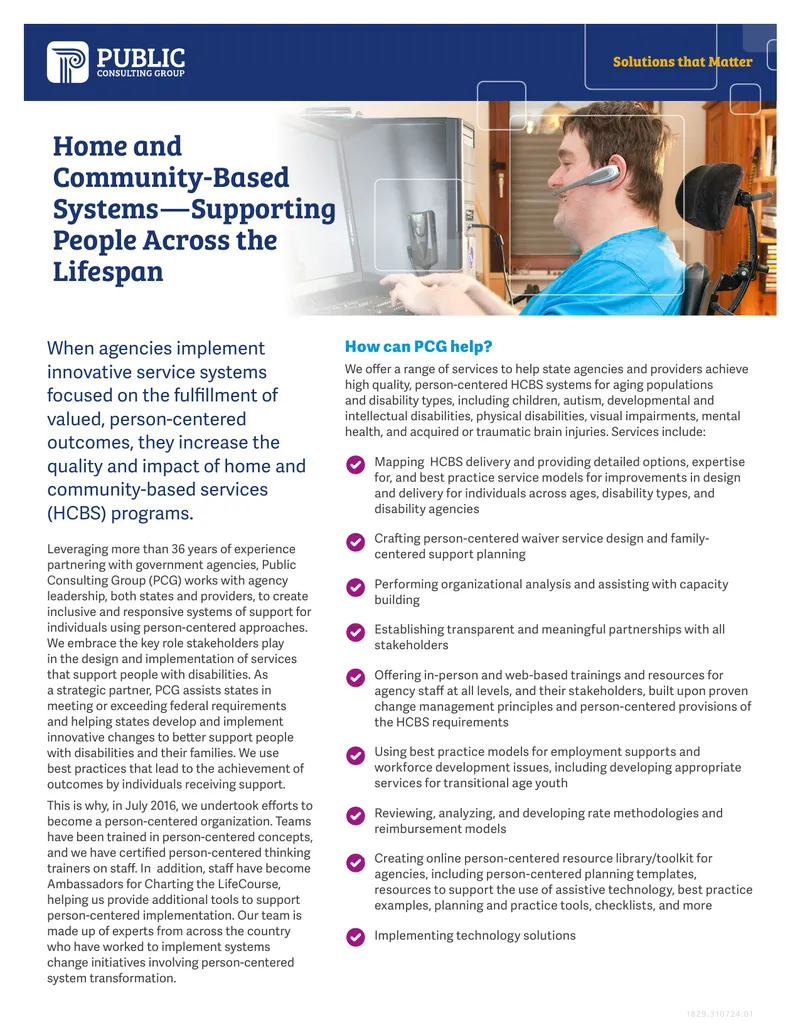 Home and Community-Based Systems Support for Disabilities
