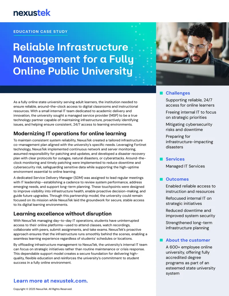 Reliable Infrastructure Management for Online Education