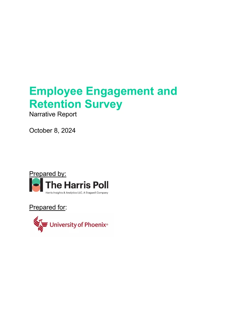 Employee Engagement and Retention Survey Narrative Report