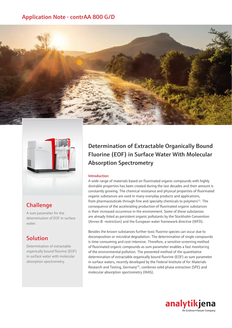 Determination of Extractable Organically Bound Fluorine in Surface Water preview page 1