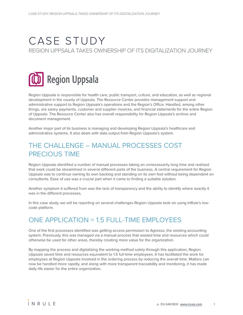 Region Uppsala's Digitalization Journey Case Study
