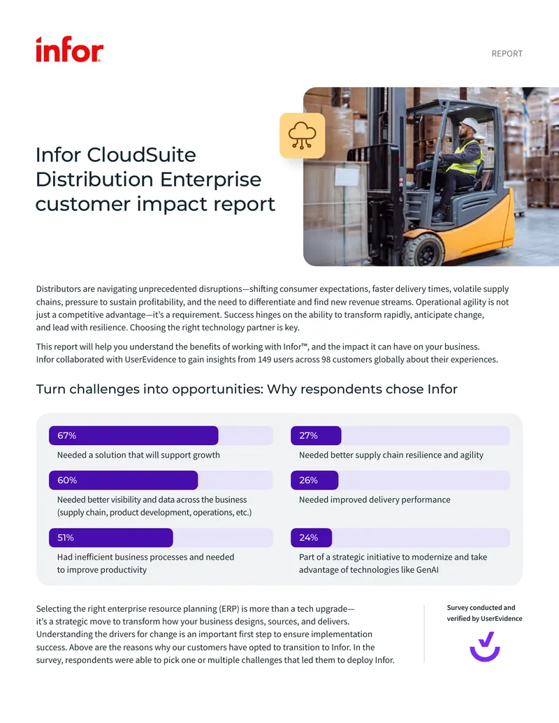 Infor CloudSuite Distribution Enterprise Customer Impact Report