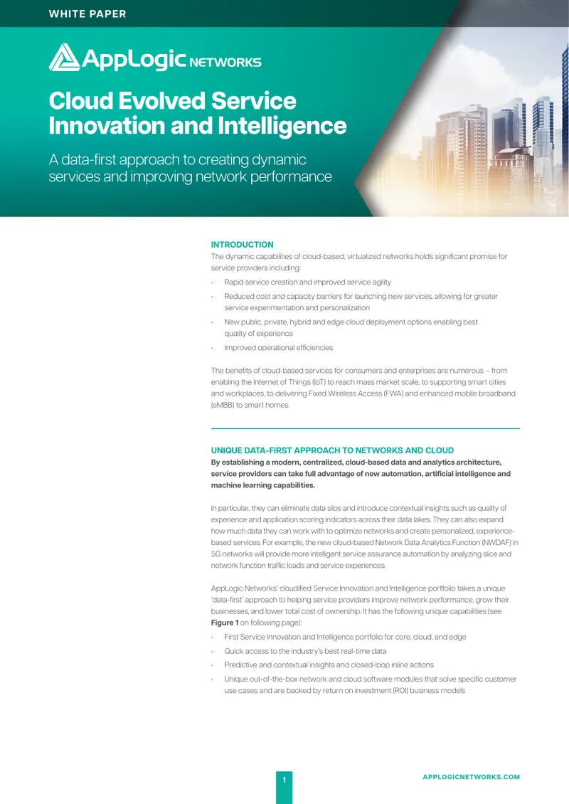 Cloud Evolved Service Innovation and Intelligence