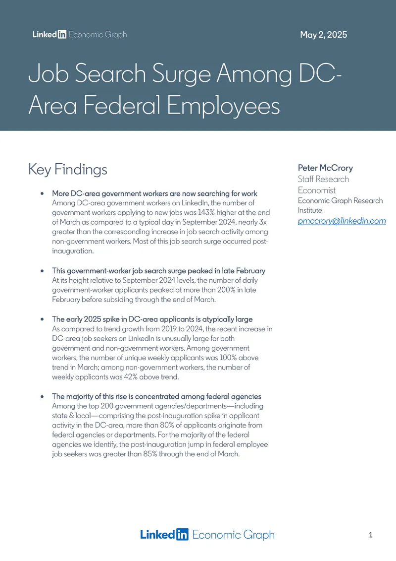 Job Search Surge Among DC-Area Federal Employees