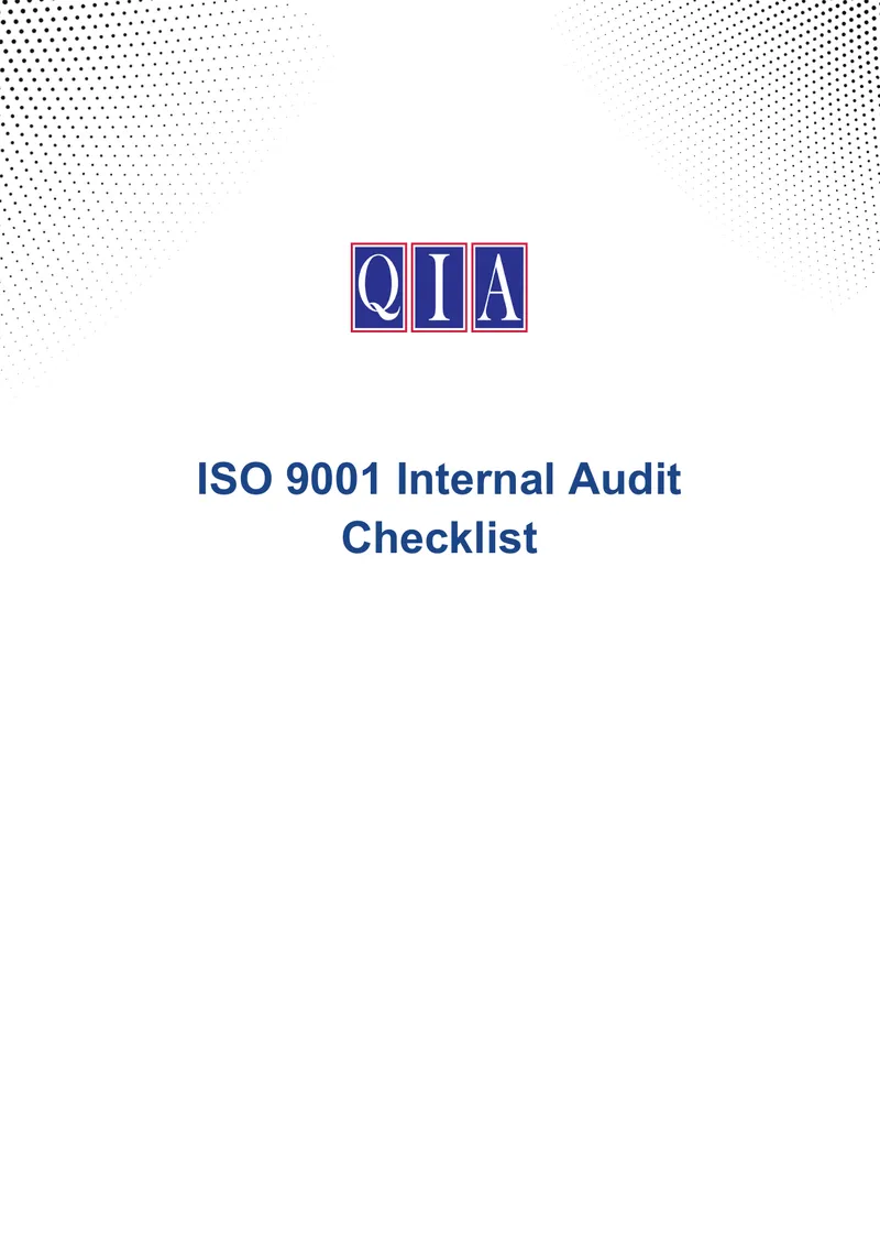ISO 9001 Internal Audit Checklist