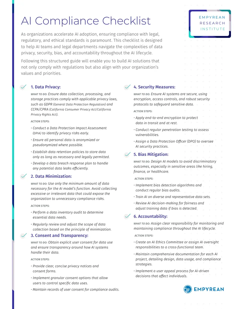 AI Compliance Checklist for Organizations