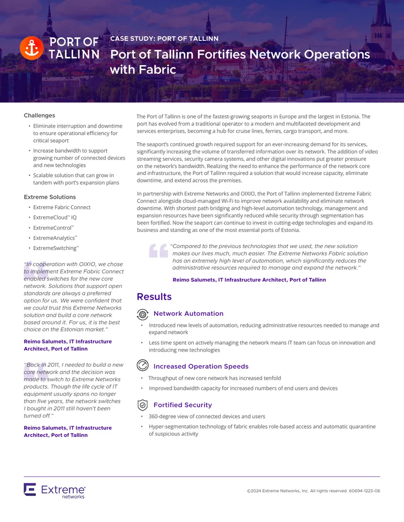 Port of Tallinn Network Operations Case Study