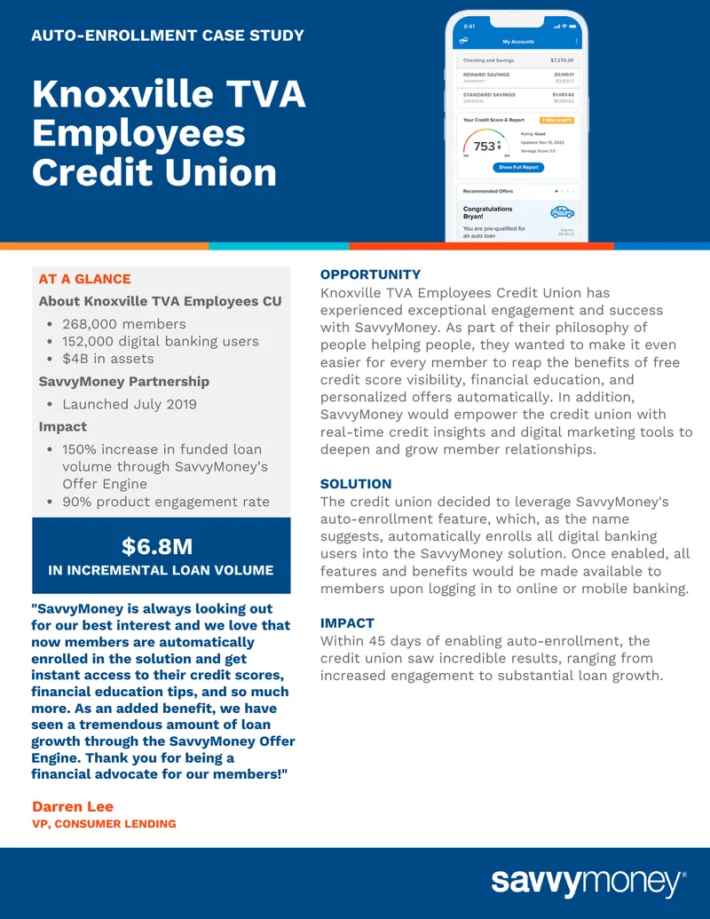 Auto-Enrollment Case Study of Knoxville TVA Employees Credit Union