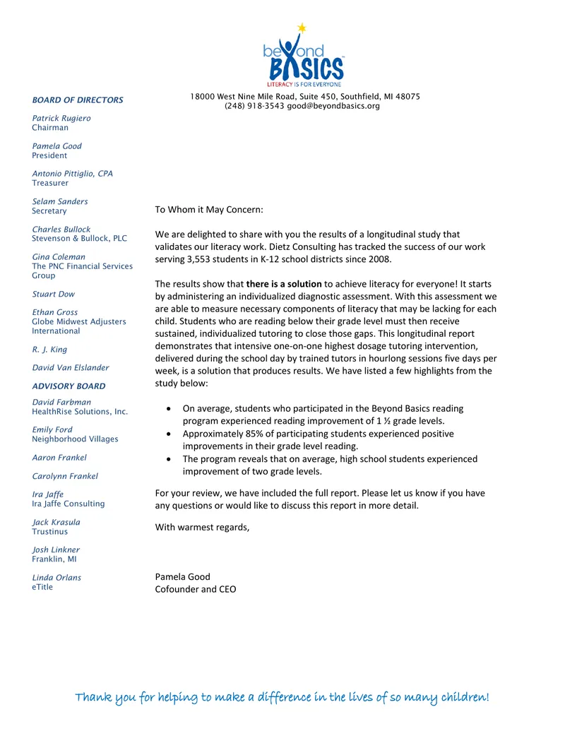 Longitudinal Study on Literacy Improvement