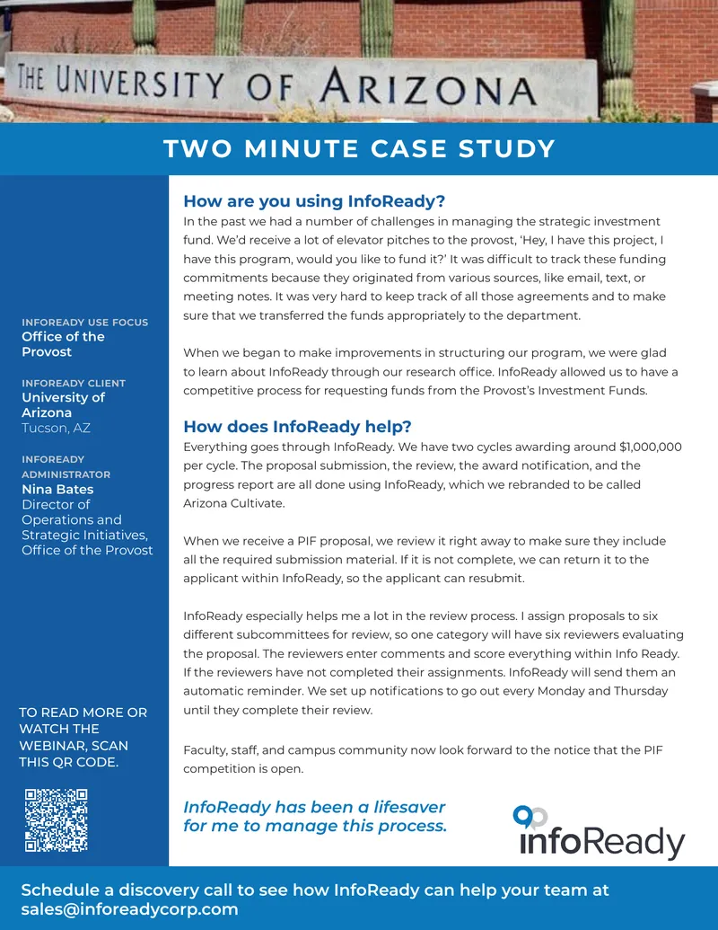 InfoReady Implementation for Strategic Investment Management