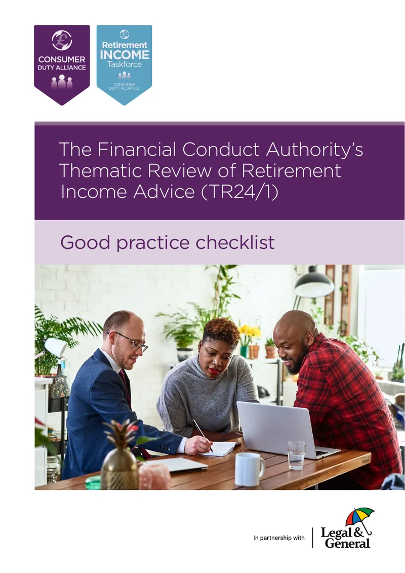 Thematic Review of Retirement Income Advice Checklist