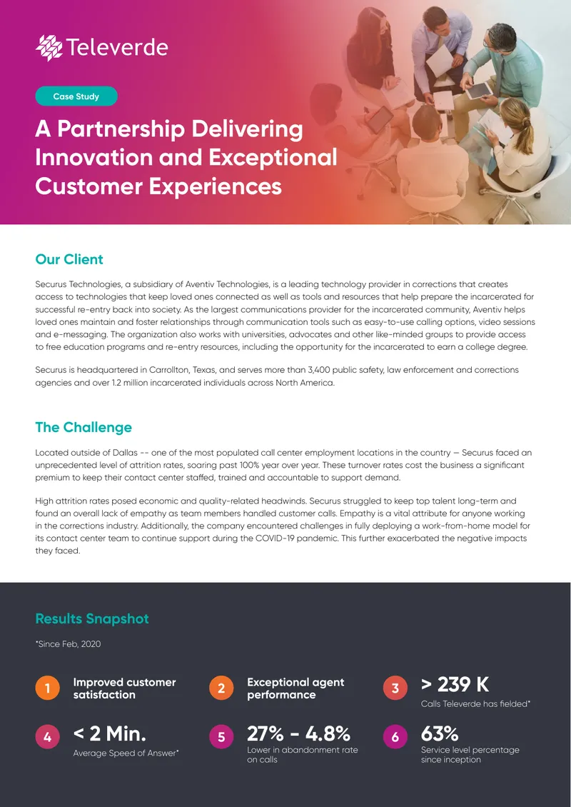 Securus Technologies and Televerde Partnership Case Study