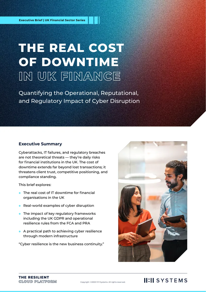 Cost of Downtime in UK Financial Sector