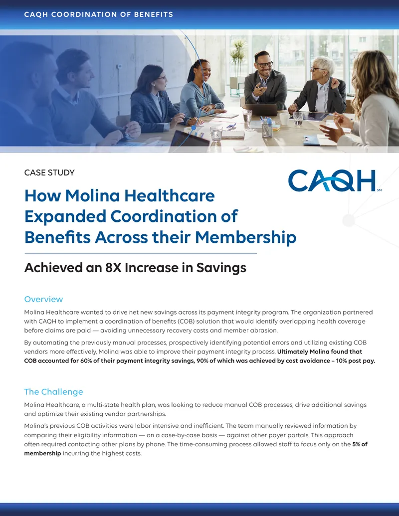 Molina Healthcare Coordination of Benefits Case Study