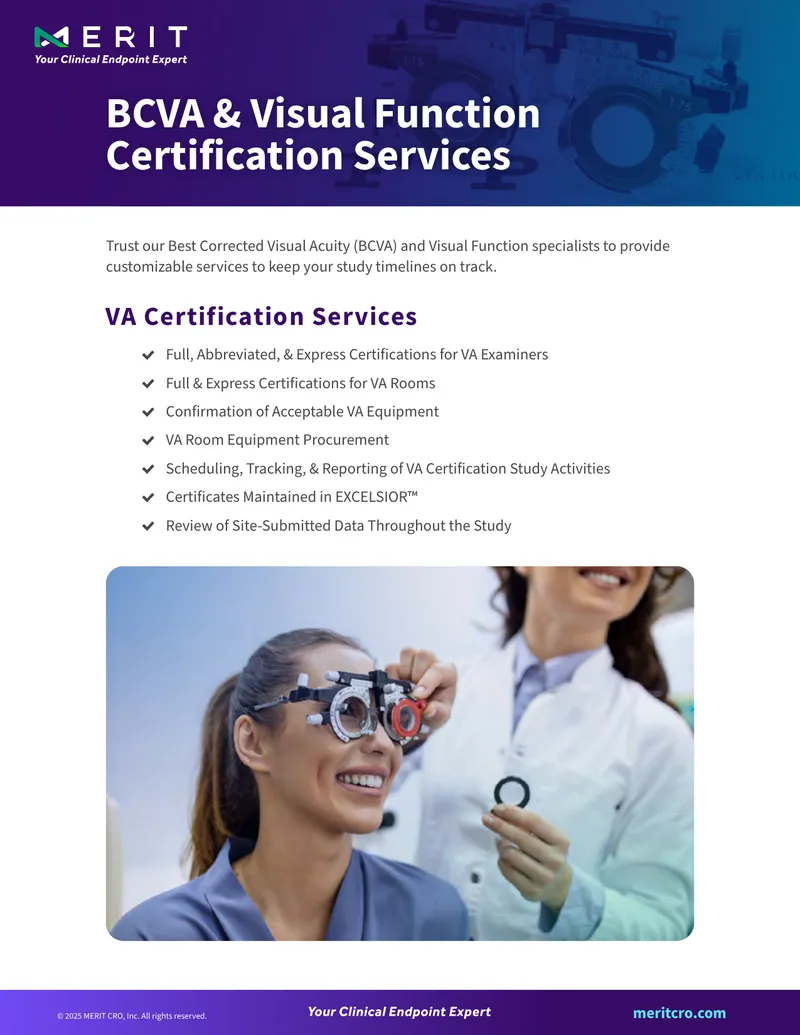 BCVA and Visual Function Certification Services