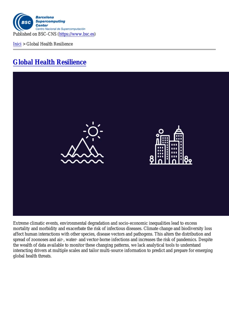 Global Health Resilience Policy Decision-Support Tools