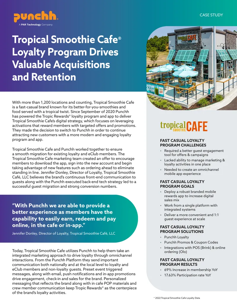 Tropical Smoothie Cafe Loyalty Program Case Study