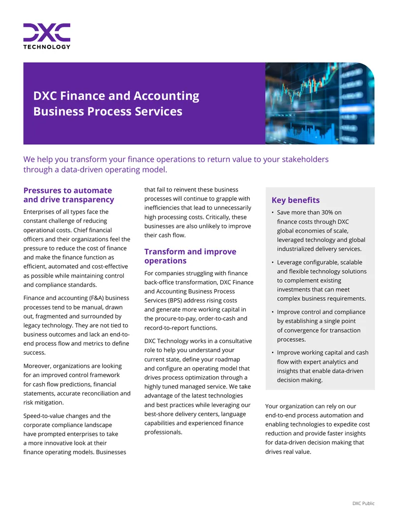 Finance and Accounting Business Process Services Overview
