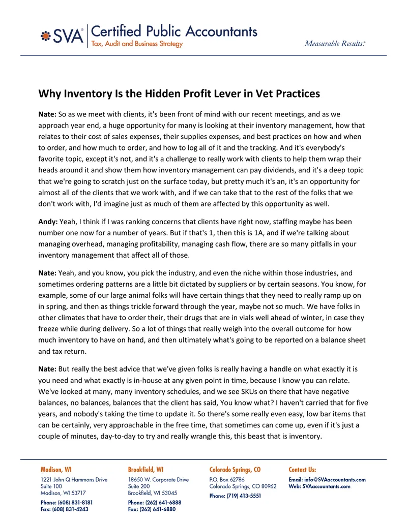 Inventory Management Strategies for Veterinary Practices