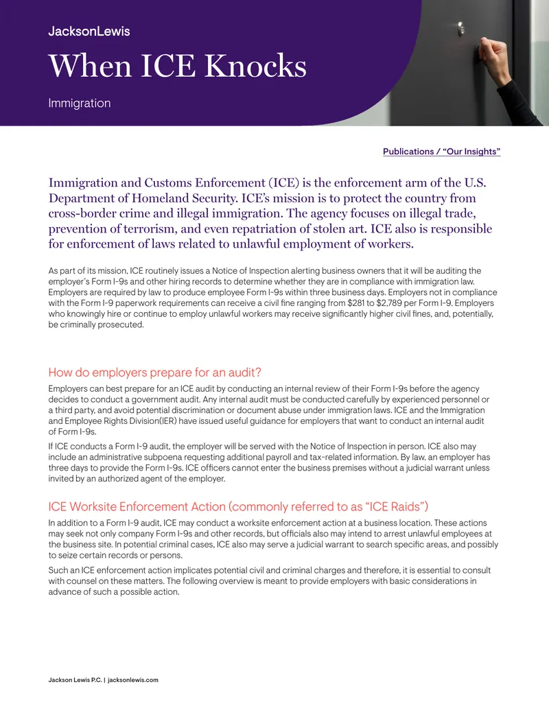 Guidelines for Employers Facing ICE Audits