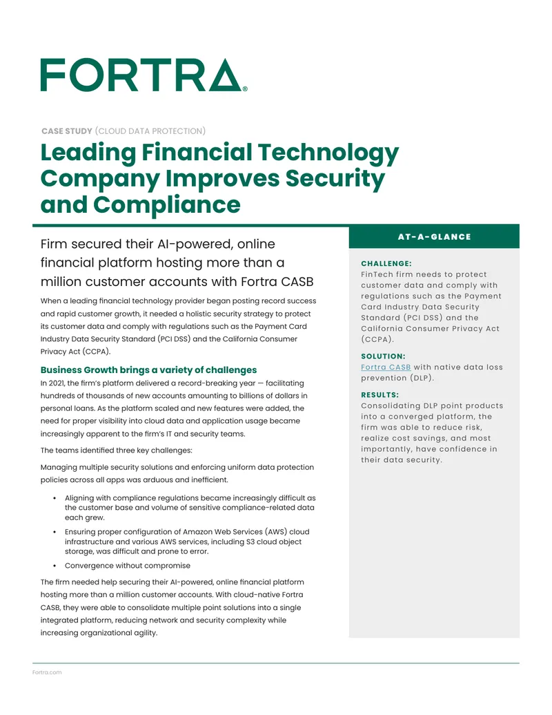 Financial Technology Company Security Strategy Case Study