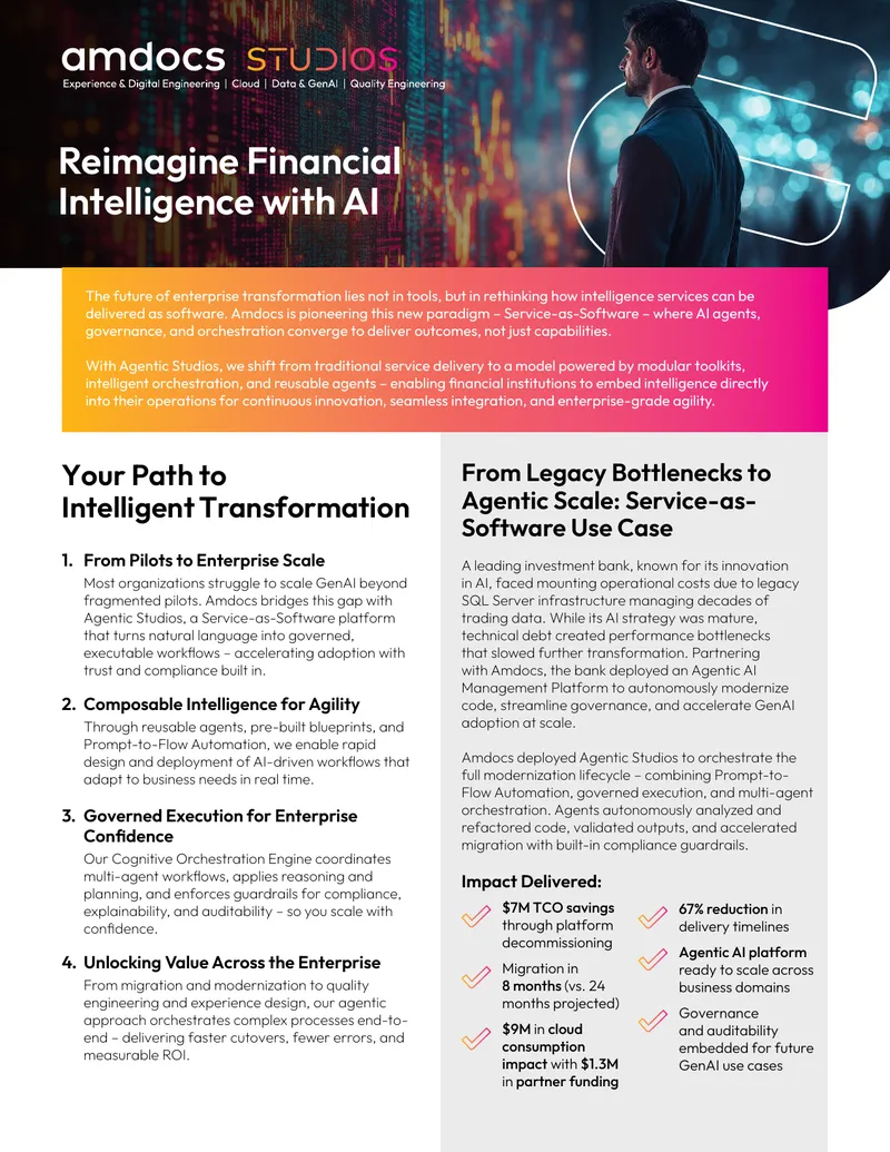 Service-as-Software Approach for Financial Institutions