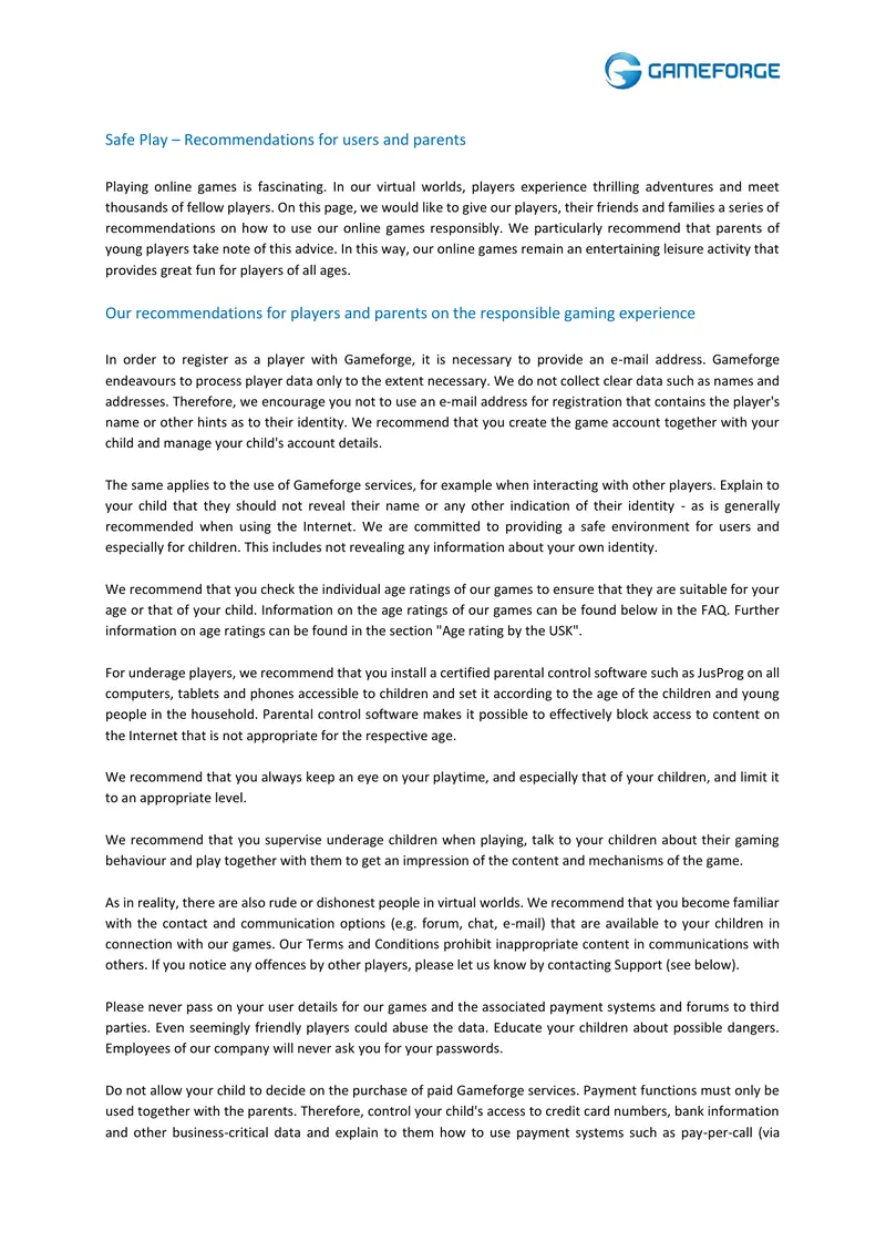 Safe Play Recommendations for Online Gaming preview page 1