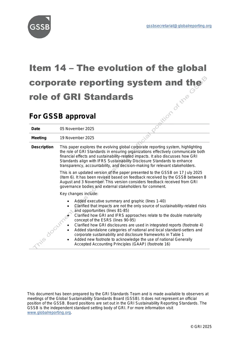 Evolution of Global Corporate Reporting System