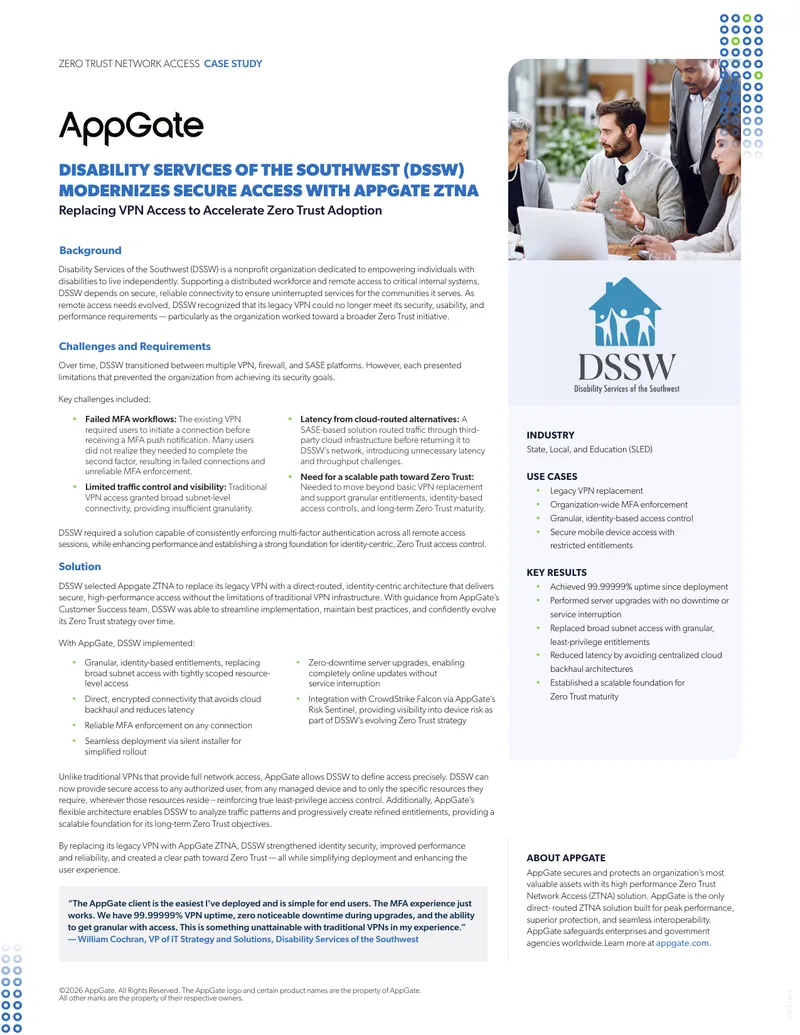 Disability Services of the Southwest Zero Trust Network Access Case Study