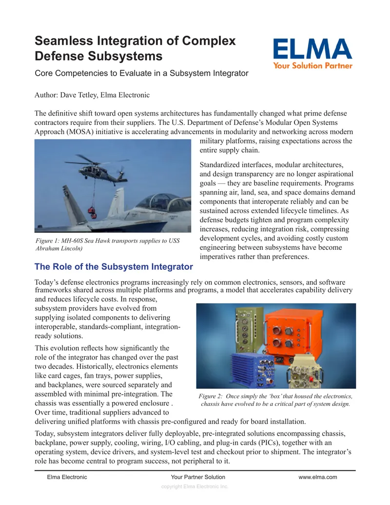 Integration Challenges in Defense Subsystems