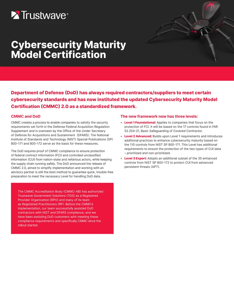 Cybersecurity Maturity Model Certification Overview