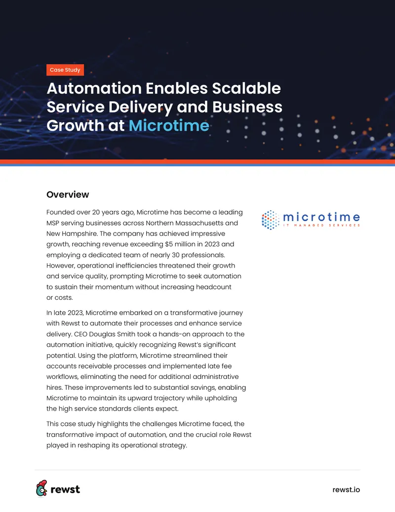 Automation Enables Scalable Service Delivery and Business Growth at Microtime