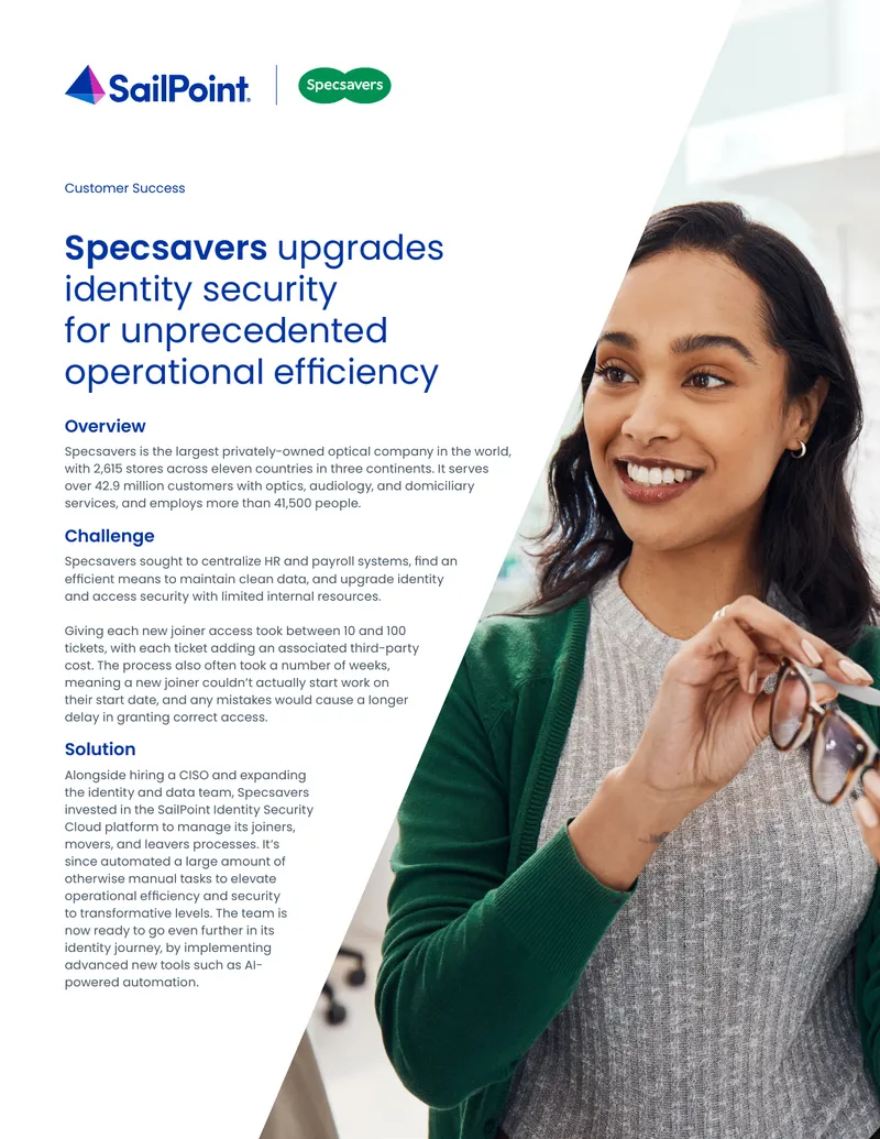 Specsavers Identity Security Upgrade Process