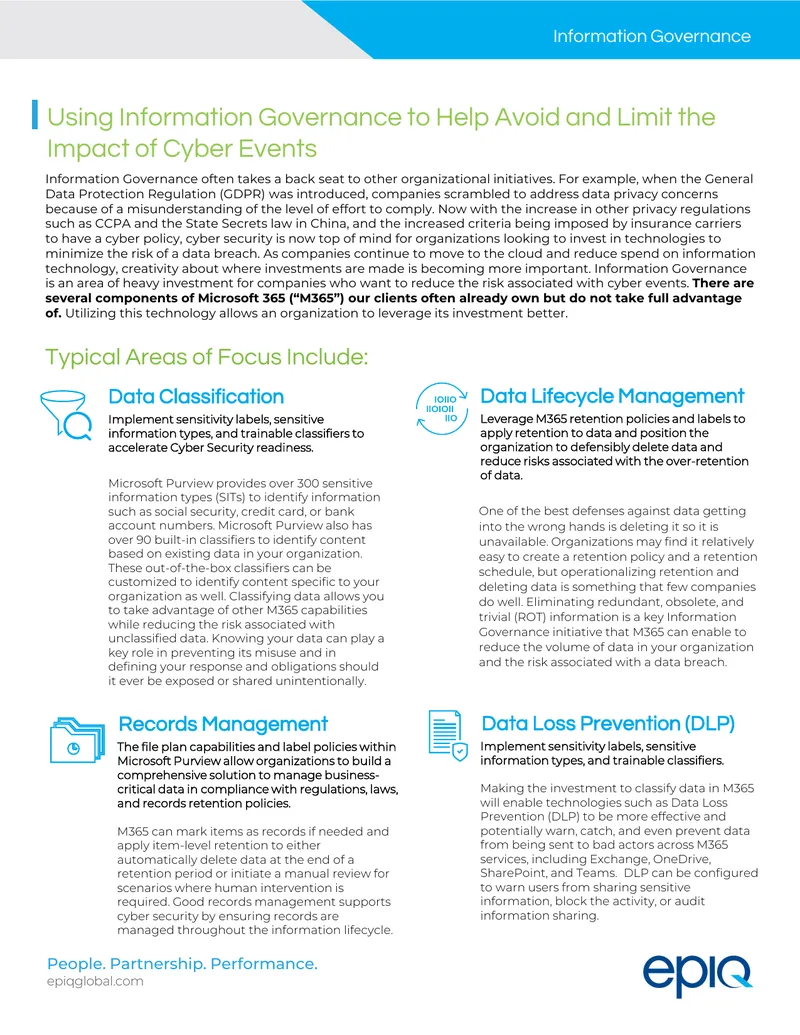 Using Information Governance to Mitigate Cyber Risks