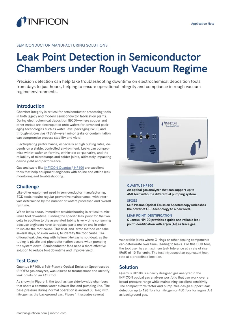 Leak Point Detection in Semiconductor Chambers