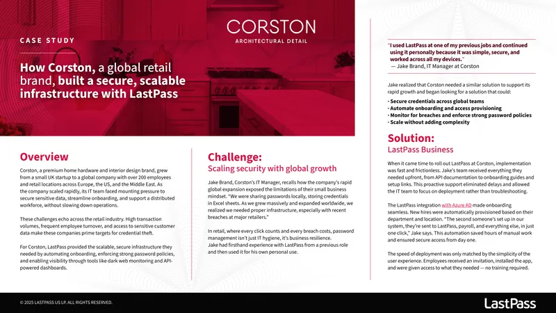 Corston Case Study on LastPass Implementation