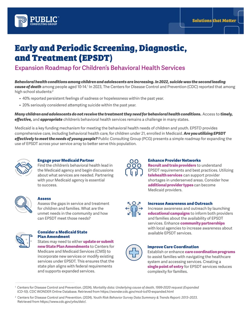 EPSDT Expansion Roadmap for Children's Behavioral Health Services