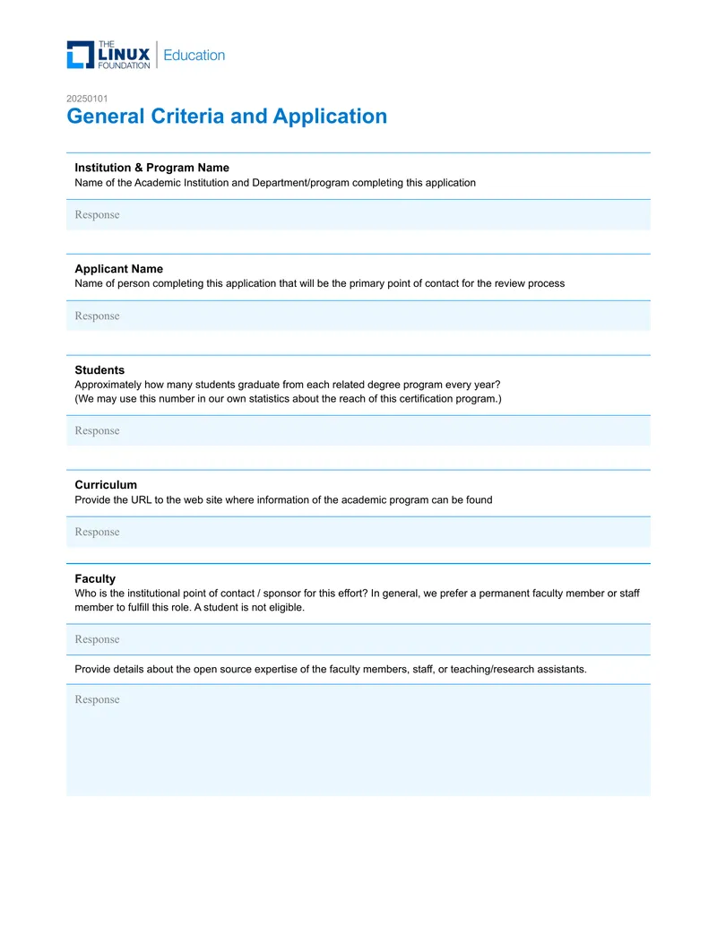 CNCF and OpenSSF Program Application Criteria