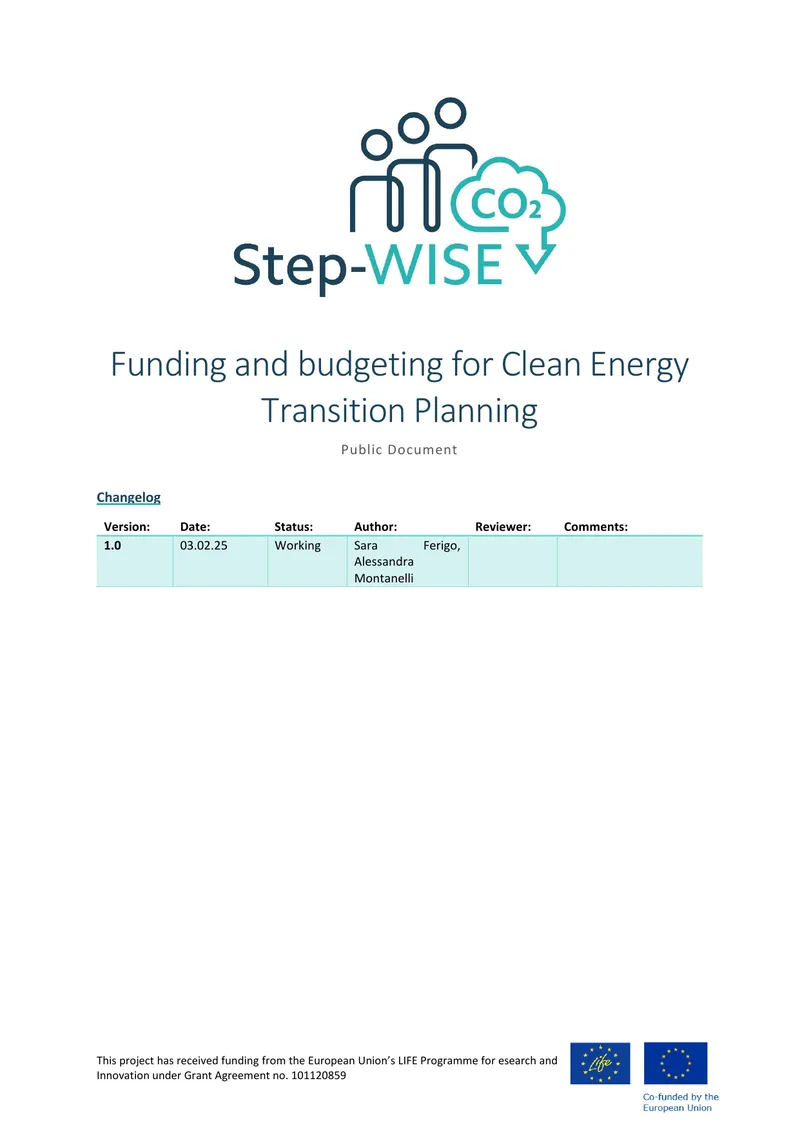 Funding and Budgeting for Clean Energy Transition Planning