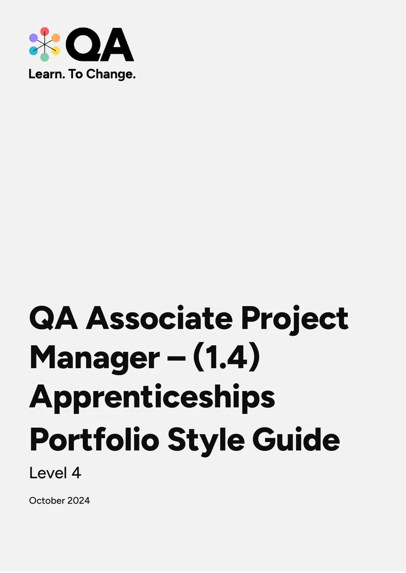 QA Associate Project Manager Portfolio Style Guide