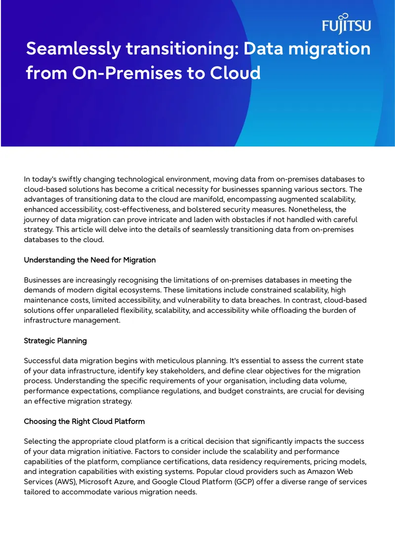 Data Migration Strategies from On-Premises to Cloud