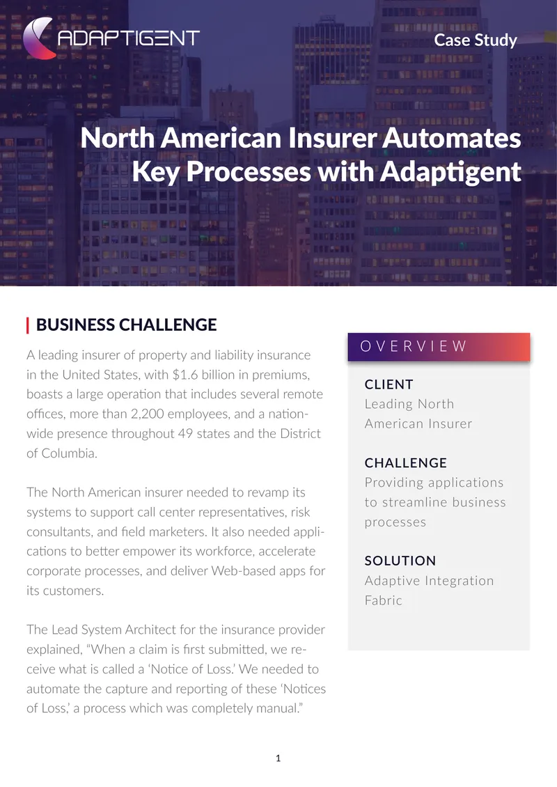 North American Insurer Automates Business Processes